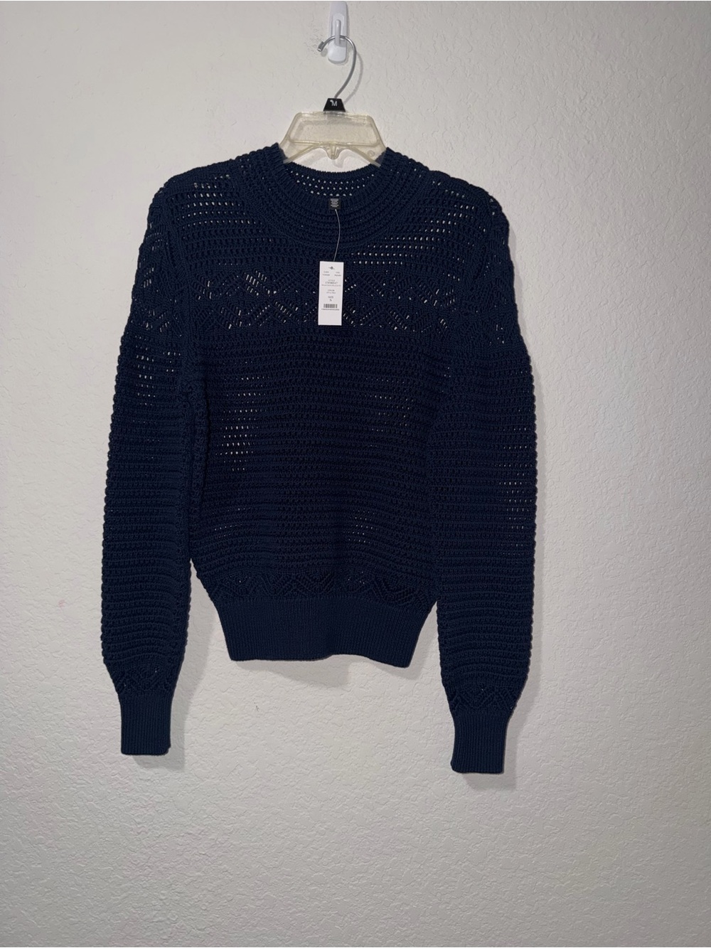 NWT White House Black Market Mixed Stitch Crew Neck Sweater